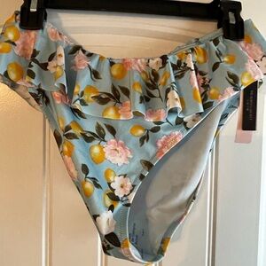 High Waisted Lemon Ruffle Bikini Bottoms